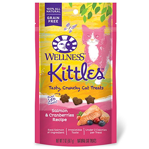 Wellness Kittles Crunchy Natural Grain Free Cat Treats, Salmon & Cranberry, 2-Ounce Bag - Premium Pet Supplies from WellnessNaturalPetFood - Just $2.25! Shop now at My Needy Pets