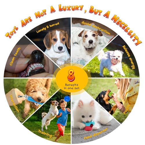 KIPRITII Dog Chew Toys for Puppy - 23 Pack Puppies Teething Chew Toys for Boredom, Pet Dog Toothbrush Chew Toys with Rope Toys, Treat Balls and Dog Squeaky Toy for Puppy and Small Dogs - Premium Pet Supplies from KIPRITII - Just $17.99! Shop now at My Needy Pets