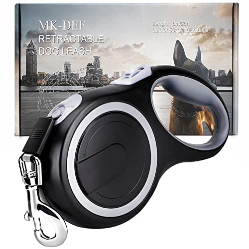 26Ft Retractable Dog Leash, Heavy Duty Great Leash for Dog up to 110 lbs, Anti-Slip Rubberized Handle, One-Handed Brake, Strong Nylon Tape, Tangle Free——MK-DEF - Premium Pet Supplies from MK-DEF - Just $16.99! Shop now at My Needy Pets