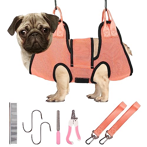 PatiencET Dog Grooming Hammock, Pet Grooming Hammock for Cats & Dogs with Security Strap, Dog Sling for Nail Trimming with Nail Clippers/Trimmer, Nail File, Pet Comb(S) - Premium Pet Supplies from patiencET - Just $11.99! Shop now at My Needy Pets