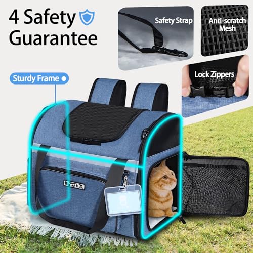 Petskd Pet Backpack Carrier 17x11x9.5 Alaska Airline Approved for 1-15 LBS Small Cats and Dogs(Blue) - Premium Pet Supplies from Petskd - Just $49.99! Shop now at My Needy Pets