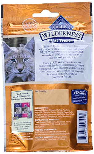 Blue Buffalo Wilderness Grain Free Soft-Moist Cat Treats, Chicken & Turkey 2-oz Bag - Premium Pet Supplies from BlueBuffaloCompanyLtd - Just $2.81! Shop now at My Needy Pets