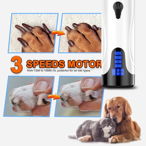 YABIFE Dog Nail Grinder, Dog Nail Trimmers and Clippers Kit, Super Quiet Electric Pet Nail Grinder, Rechargeable, for Small Large Dogs & Cats Toenail & Claw Grooming,3 Speeds, 2 Grinding Wheels - Premium Pet Supplies from Yabife - Just $19.99! Shop now at My Needy Pets