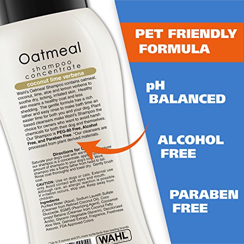 Wahl USA Dry Skin & Itch Relief Pet Shampoo for Dogs – Oatmeal Formula with Coconut Lime Verbena & Pet Friendly Formula, 24 Oz - Model 820004A - Premium Pet Supplies from Wahl - Just $8.97! Shop now at My Needy Pets