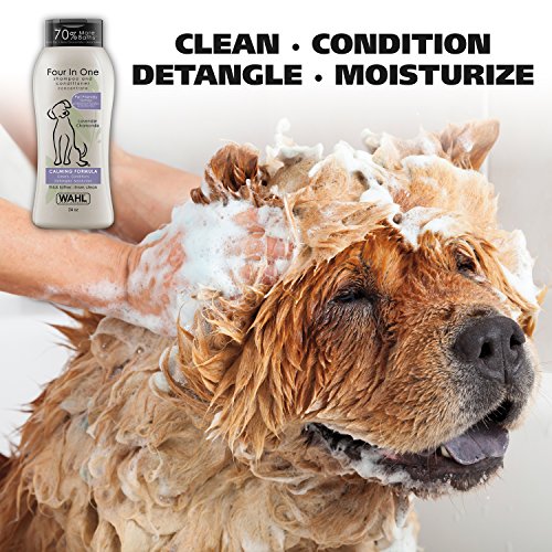 Wahl USA 4-in-1 Calming Pet Shampoo for Dogs – Cleans, Conditions, Detangles, & Moisturizes with Lavender Chamomile - Pet Friendly Formula - 24 Oz - Model 820000A - Premium Pet Supplies from Wahl - Just $8.52! Shop now at My Needy Pets