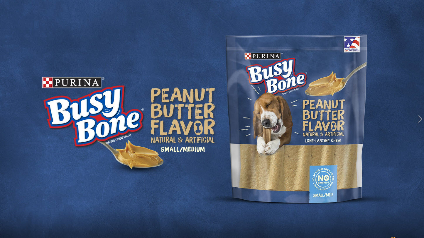 Purina Busy Bone Made in USA Facilities, Long Lasting Small/Medium Breed Adult Dog Chews, Peanut Butter Flavor - 10 ct. Pouch - Premium Pet Supplies from PurinaBusyBone - Just $10.43! Shop now at My Needy Pets