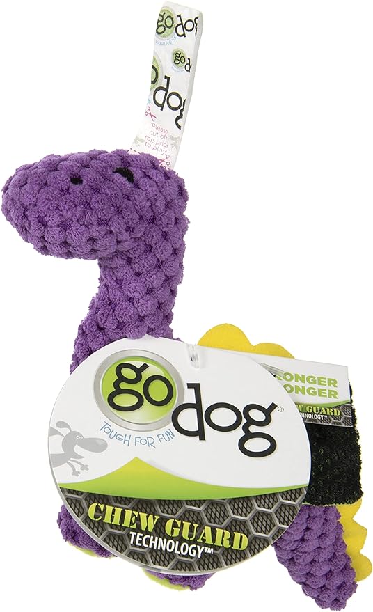 Mini Bruto Dino Squeaky Plush Dog Toy with Chew Guard - Purple - Premium  from Pawsnplayboutique Dba My Needy Pets - Just $6.99! Shop now at My Needy Pets