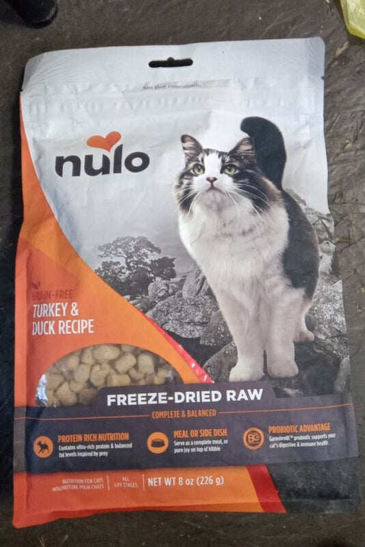 Nulo Freeze dried Raw Cat Food Turkey & Duck 8 oz Grain Free Cat Food - Premium  from im1chic2nv31-6709 - Just $27.95! Shop now at My Needy Pets